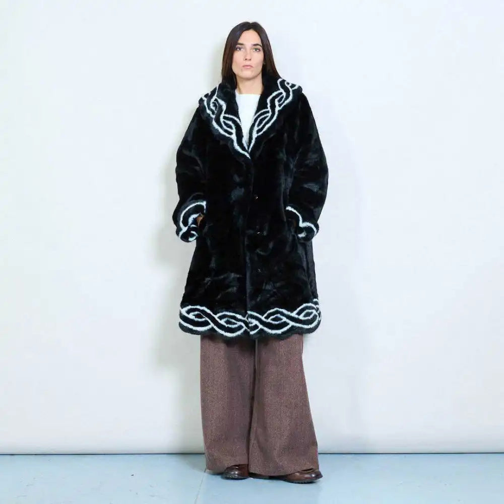 Cappotto Donna Notte in Eco Pelliccia