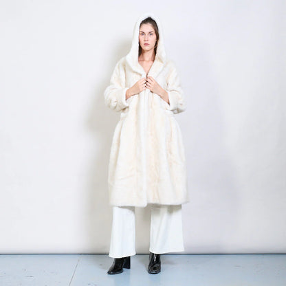 Long Faux Fur Coat with Hood – Warm and Elegant