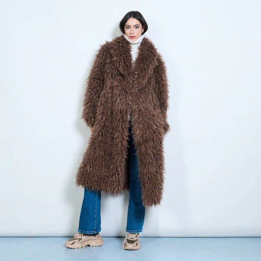 Cappotto lungo donna in pelliccia sintetica | Stile oversize – Sunnyday