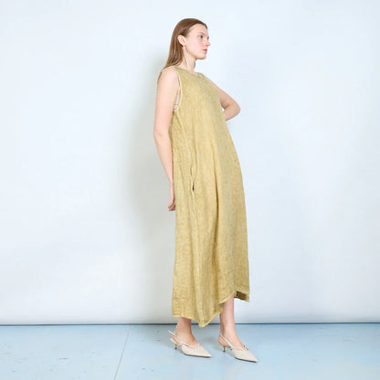 Abito lungo donna senza maniche con linea fluida