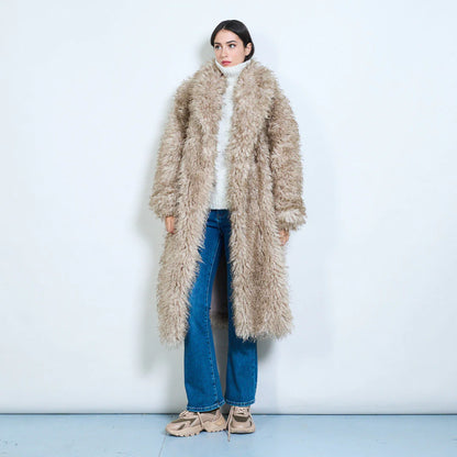Women's Long Faux Fur Coat | Oversized Style – Sunnyday